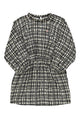 Short dress | Ecru & black checkered