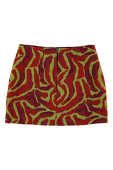 Short skirt | Multicolor pattern (Bordeaux)