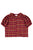 Short sleeve blouse w/ collar | Pink checkered