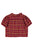 Short sleeve blouse w/ collar | Pink checkered