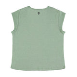Short sleeve linen t-shirt w/ deep round neck | green