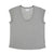 Short sleeve linen t-shirt w/ deep round neck | Grey