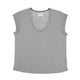 Short sleeve linen t-shirt w/ deep round neck | grey