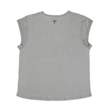 Short sleeve linen t-shirt w/ deep round neck | grey