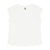 Short sleeve linen t-shirt w/ deep round neck | White