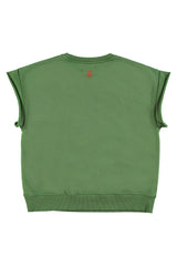 Short sleeve sweatshirt | Green w/ "oh yeah" print