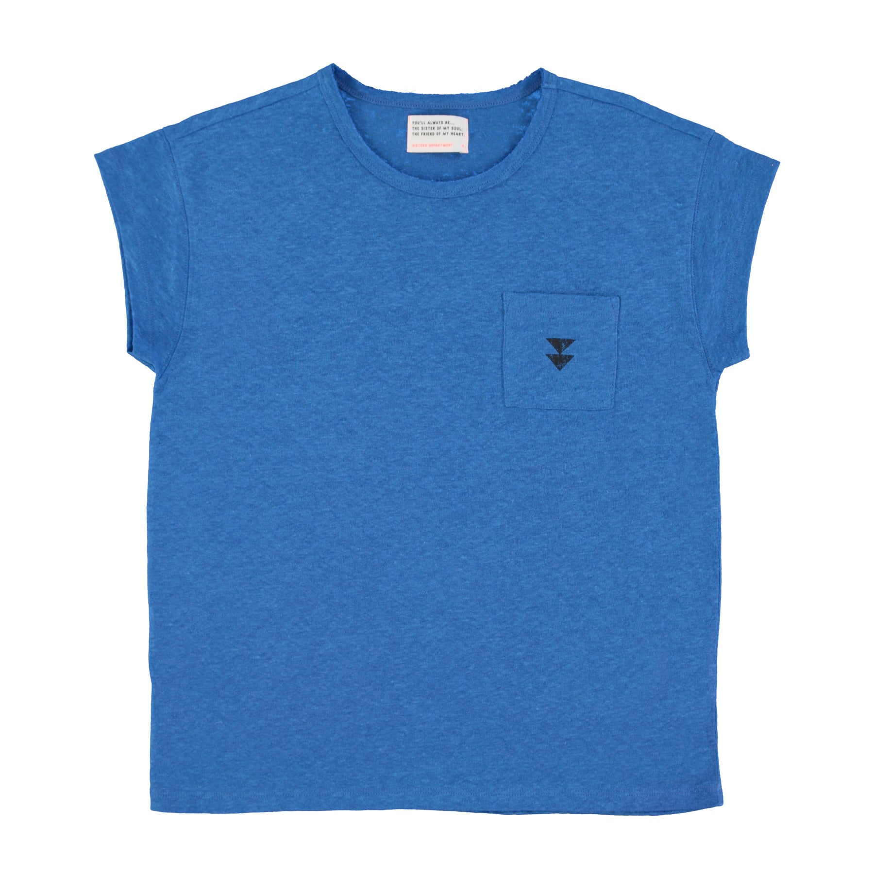 Short sleeve t-shirt | Blue linen