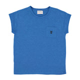 Short sleeve t-shirt | Blue linen