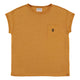 Short sleeve t-shirt | Camel linen