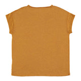 Short sleeve t-shirt | Camel linen