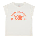 Short sleeve t-shirt | Ecru w/ "sicilian summer story" print