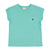 Short sleeve t-shirt | Turquoise linen