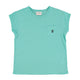 Short sleeve t-shirt | Turquoise linen