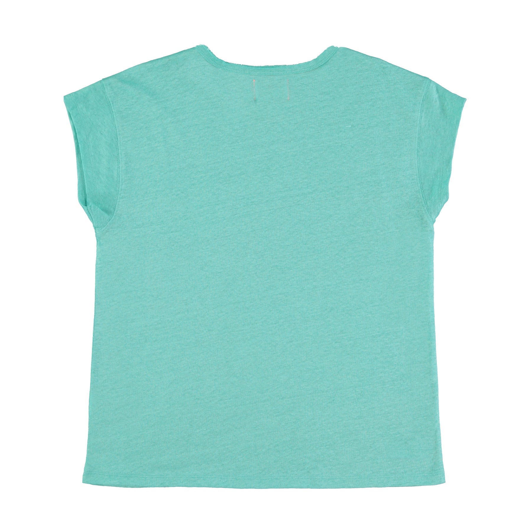 Short sleeve t-shirt | Turquoise linen