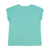 Short sleeve t-shirt | Turquoise linen