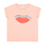 Short sleeve t-shirt | coral w/ lips print