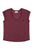Short sleeve t-shirt w/ deep round neck | Aubergine linen