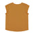 Short sleeve t-shirt w/ deep round neck | Camel linen