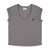 Short sleeve t-shirt w/ deep round neck | Dark grey linen