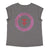 Short sleeve t-shirt w/ deep round neck | Dark grey w/ sisters department logo print