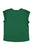Short sleeve t-shirt w/ deep round neck | Green linen
