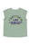 Short sleeve t-shirt w/ deep round neck | Green w/ "Los Amici" print