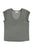 Short sleeve t-shirt w/ deep round neck | Grey w/ "oh yeah" print