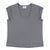 Short sleeve t-shirt w/ deep round neck | Grey w/ "rock n roll" print