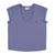 Short sleeve t-shirt w/ deep round neck | Lavender w/ red apple print