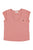 Short sleeve t-shirt w/ deep round neck | Old pink w/ "pizza takeaway" print