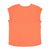 Short sleeve t-shirt w/ deep round neck | Orange linen