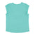 Short sleeve t-shirt w/ deep round neck | Turquoise linen