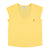 Short sleeve t-shirt w/ deep round neck | Yellow w/ "free love" print