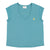 Short sleeve t-shirt w/ deep round neck | blue w/ "summer of love" print