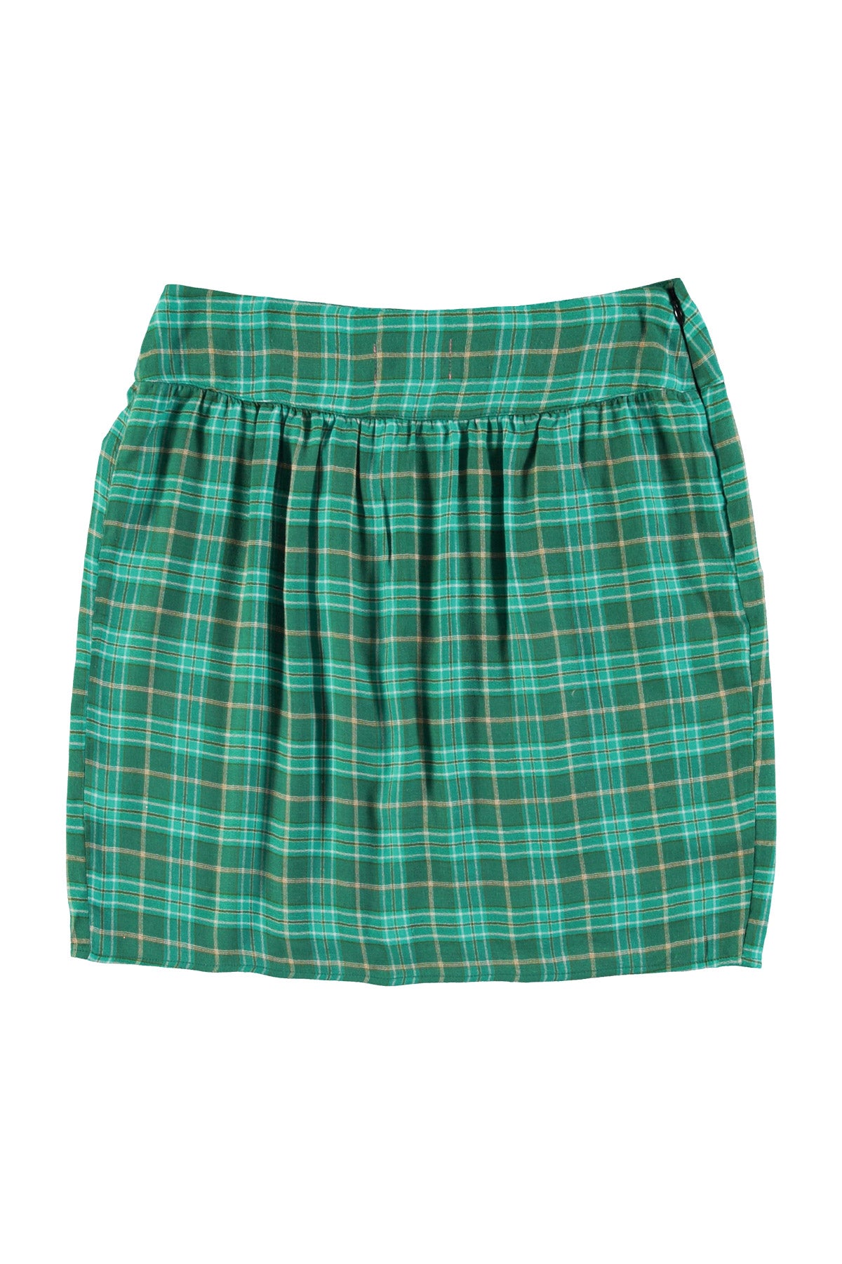 Short wrap skirt | Green checkered