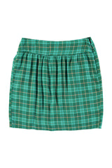 Short wrap skirt | Green checkered