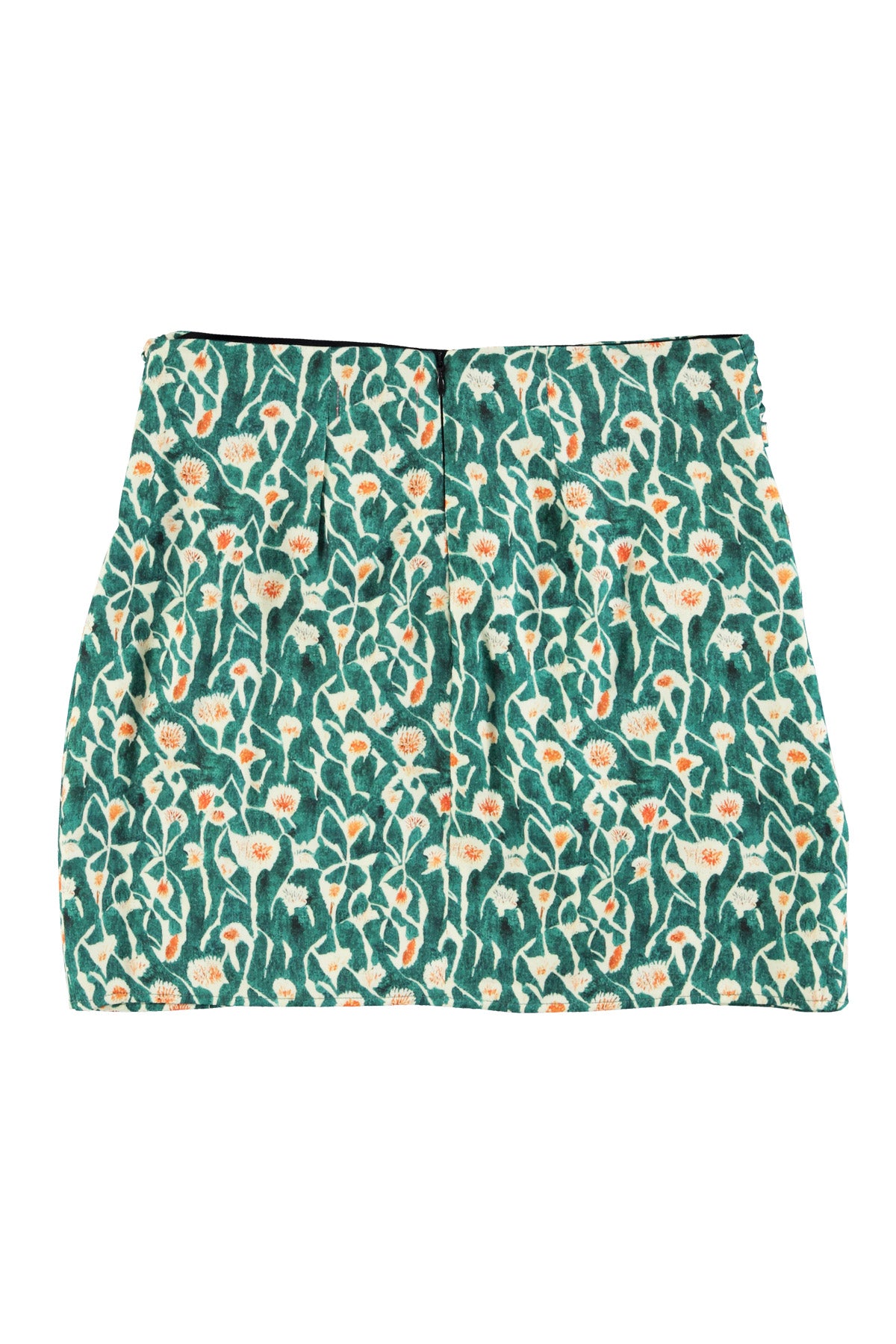 Short wrap skirt | Green floral print