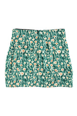 Short wrap skirt | Green floral print