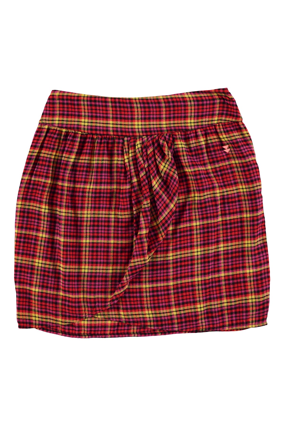 Short wrap skirt | Multicolor checkered