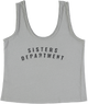 Sleeveless top w/ v-neck | Grey w/ "sisters department" print