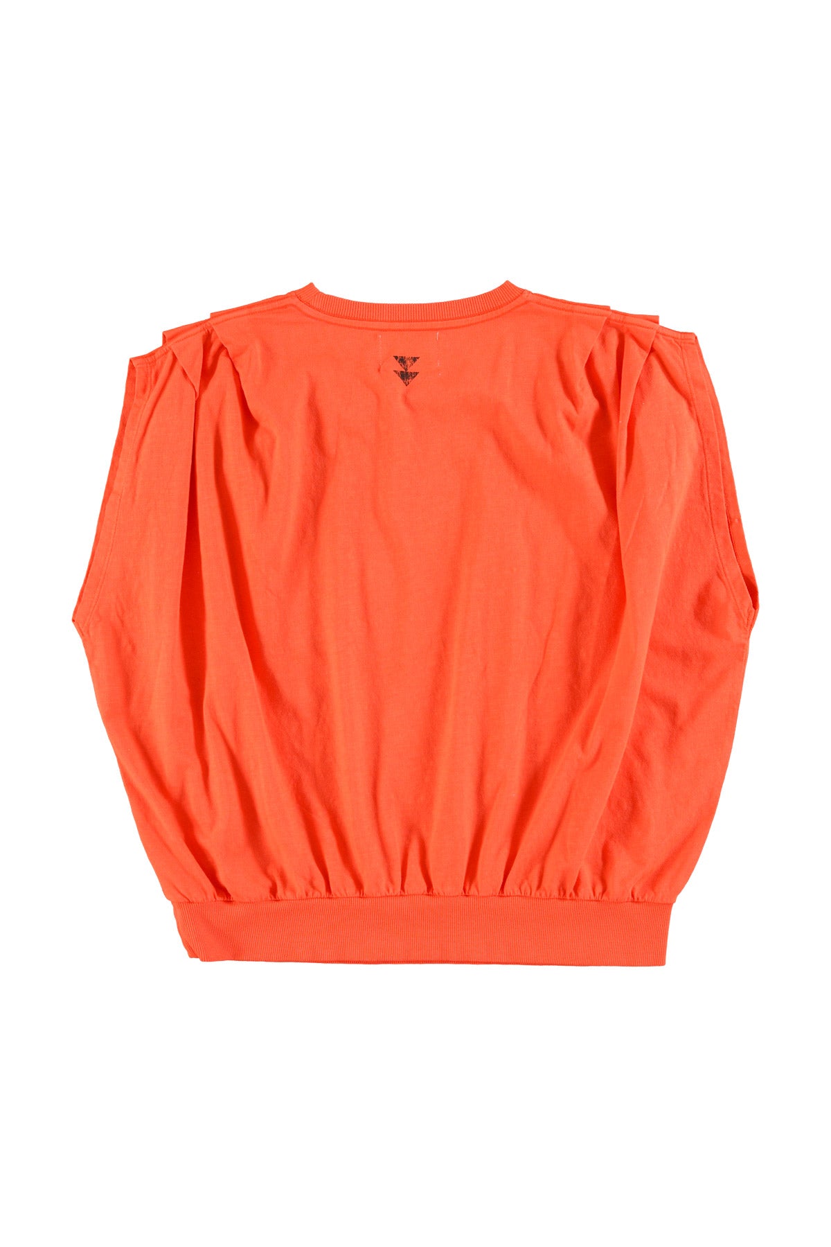 Sleeveless fitted top | Orange w/ "sunday slice" print