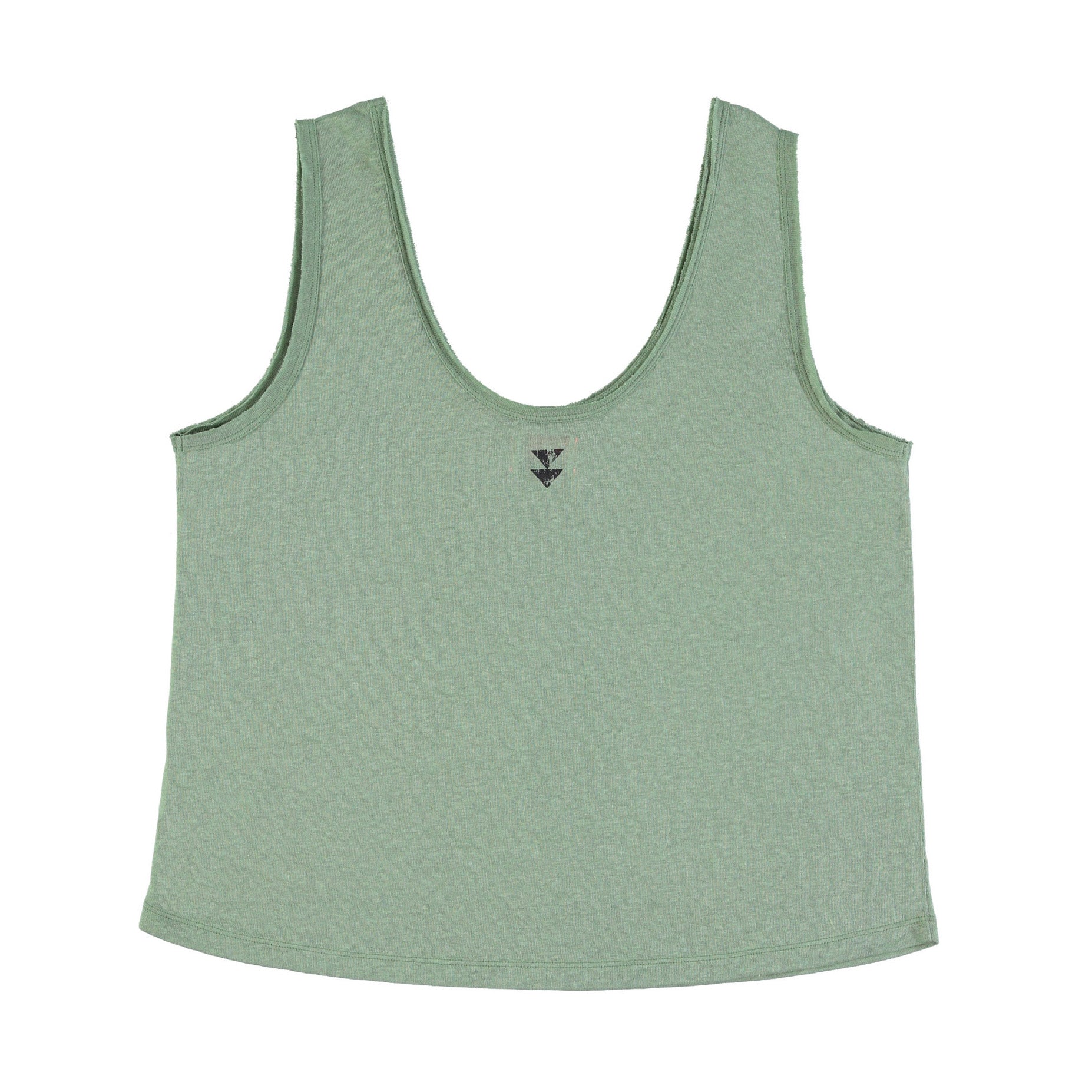 Sleeveless linen top w/ v-neck | green