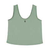 Sleeveless linen top w/ v-neck | green