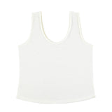 Sleeveless linen top w/ v-neck | white