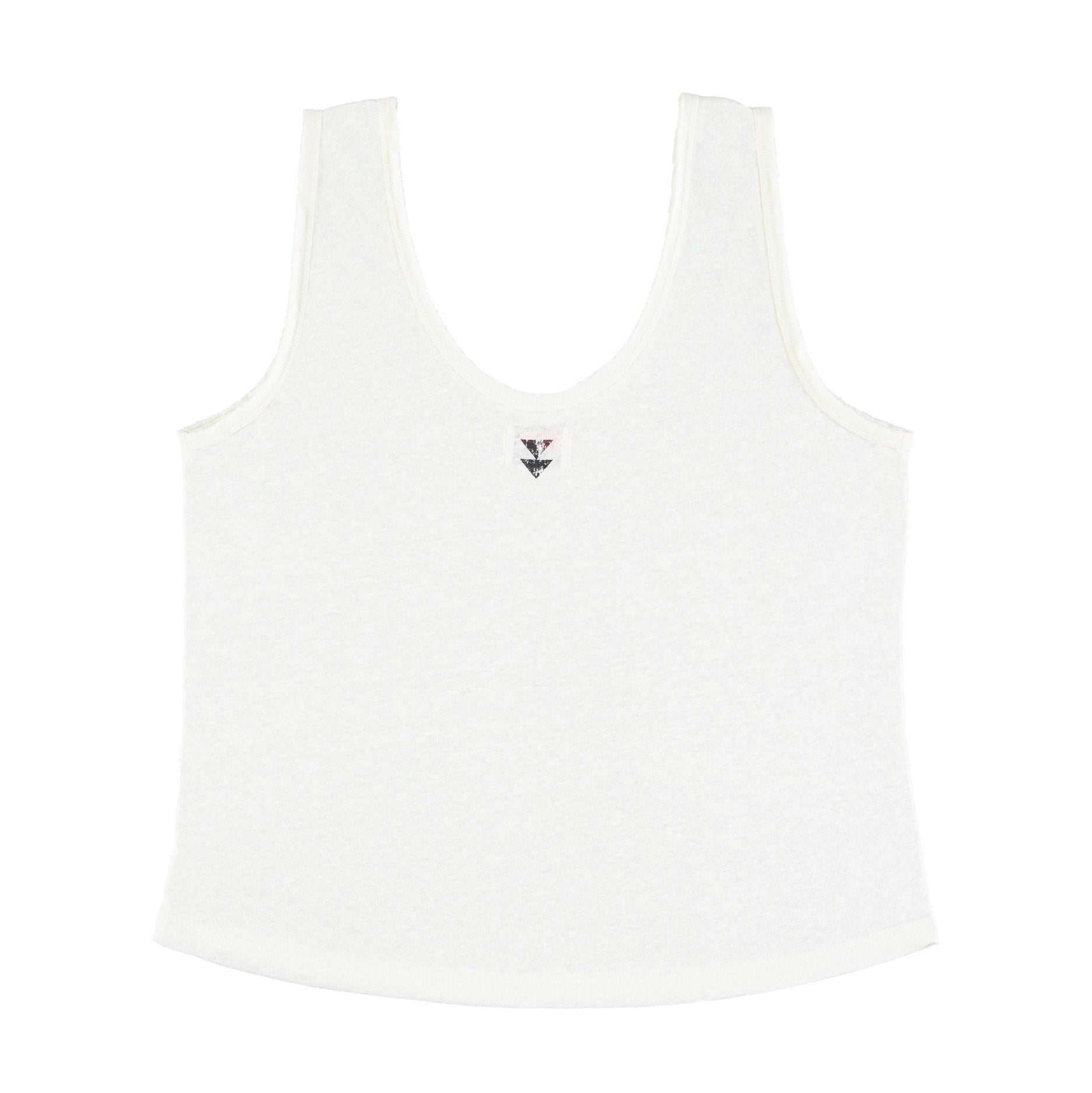 Sleeveless linen top w/ v-neck | white