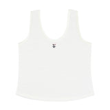 Sleeveless linen top w/ v-neck | white