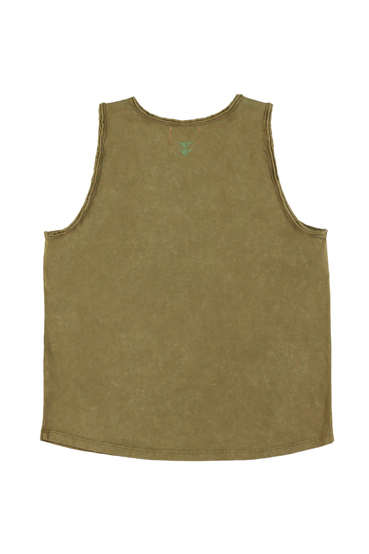 Sleeveless round neck top | Khaki w/ "say cheese" print