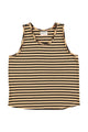 Sleeveless round neck top | Light pink & black stripes