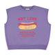 Sleeveless sweatshirt | Purple w/ hot dog print