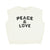 Sleeveless sweatshirt | white w/ "peace & love" print